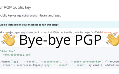 Bye-bye PGP keys, hello CryptoContext and Pre-Shared Secrets